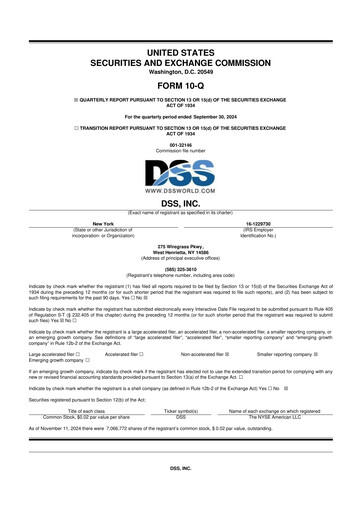 Vorschaubild DSS, Inc. (Document Security Systems) 10-Q Quartalsbericht 2024 