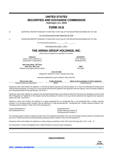 Thumbnail The Arena Group 10-Q Quarterly Report FY2024 