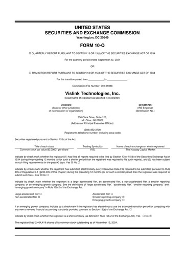 Vorschaubild Vislink Technologies
 10-Q Quartalsbericht 2024 