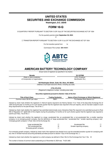 Thumbnail American Battery Technology Company 10-Q Quarterly Report FY2025 