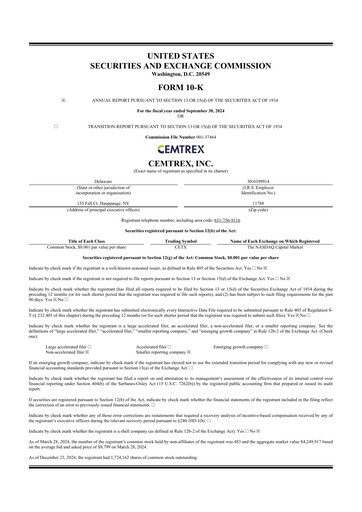 Thumbnail Cemtrex 10-K Annual Report 2024