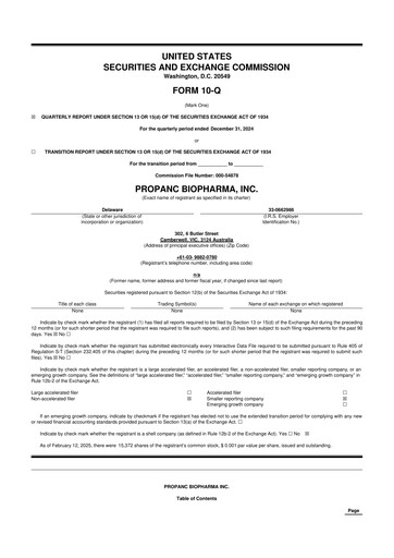 Thumbnail Propanc Biopharma 10-Q Quarterly Report FY2025 