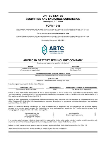 Thumbnail American Battery Technology Company 10-Q Quarterly Report FY2025 