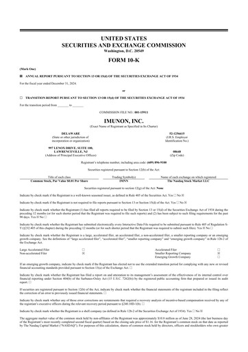 Vorschaubild Imunon 10-K Jahresbericht 2024