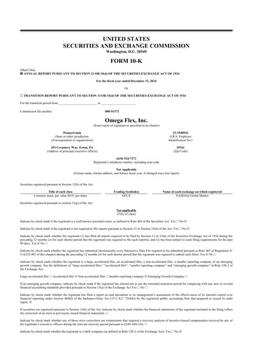 Thumbnail Omega Flex 10-K Annual Report 2024