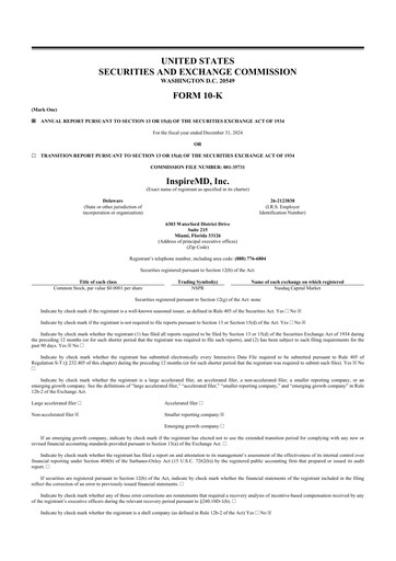 Thumbnail InspireMD 10-K Annual Report 2024