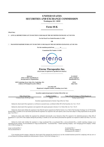 Thumbnail Eterna Therapeutics 10-K Annual Report 2024