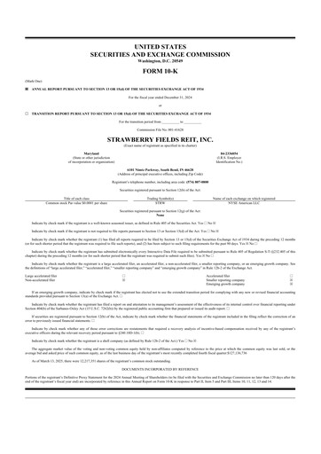 Thumbnail Strawberry Fields REIT 10-K Annual Report 2024
