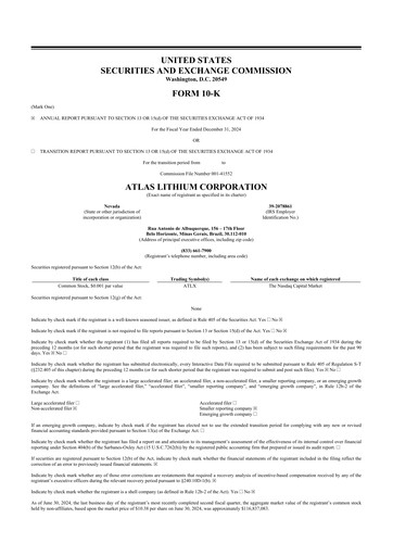 Thumbnail Atlas Lithium 10-K Annual Report 2024