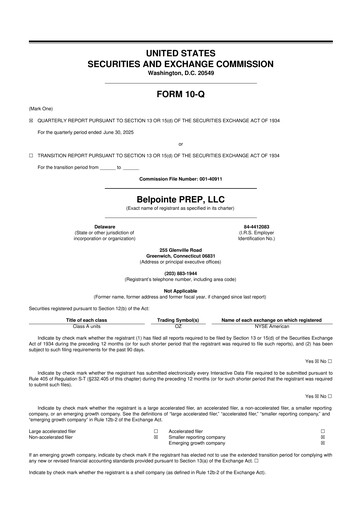 Thumbnail Belpointe PREP, LLC 10-Q Quarterly Report FY2025 