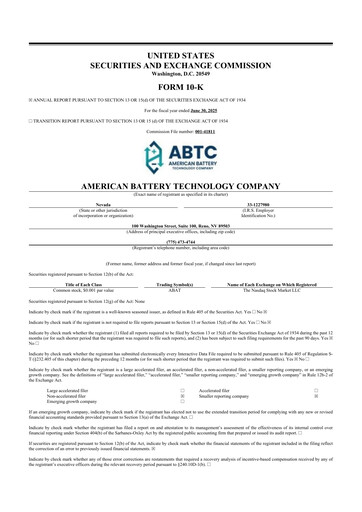 Thumbnail American Battery Technology Company 10-K Annual Report 2025
