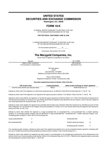 Vorschaubild the Marygold Companies 10-K Jahresbericht 2025