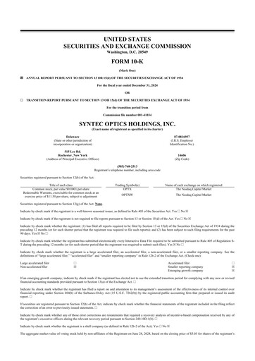 Thumbnail Syntec Optics 10-K Annual Report 2024