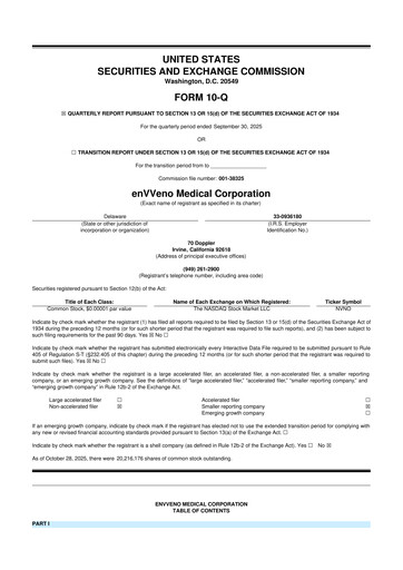 Miniature enVVeno Medical Corporation 10-Q Rapport trimestriel 2025 