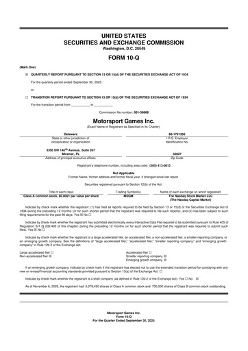 Thumbnail Motorsport Gaming 10-Q Quarterly Report FY2025 