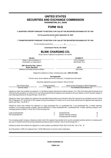 Thumbnail Blink Charging
 10-Q Quarterly Report FY2025 