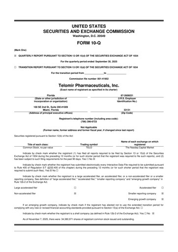 Thumbnail Telomir Pharmaceuticals 10-Q Quarterly Report FY2025 