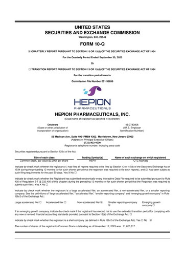 Thumbnail Hepion Pharmaceuticals 10-Q Quarterly Report FY2025 