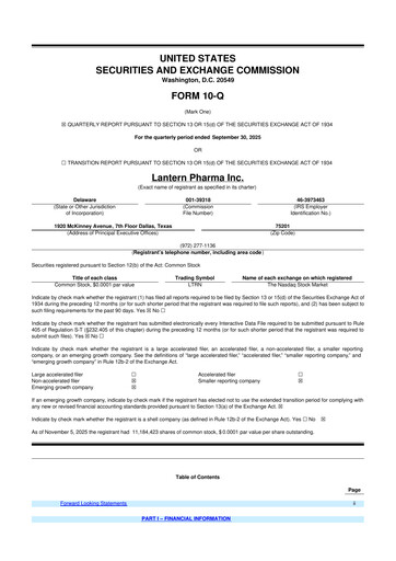 Miniature Lantern Pharma 10-Q Rapport trimestriel 2025 