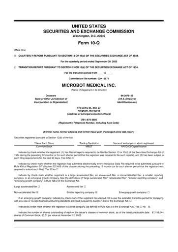 Thumbnail Microbot Medical
 10-Q Quarterly Report FY2025 