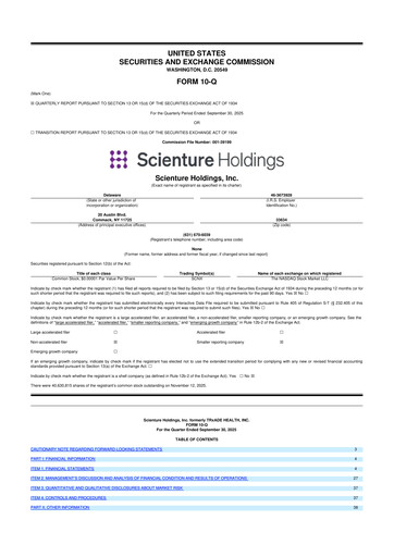 Thumbnail Scienture Holdings 10-Q Quarterly Report FY2025 