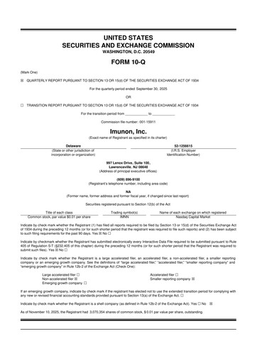 Vorschaubild Imunon 10-Q Quartalsbericht 2025 