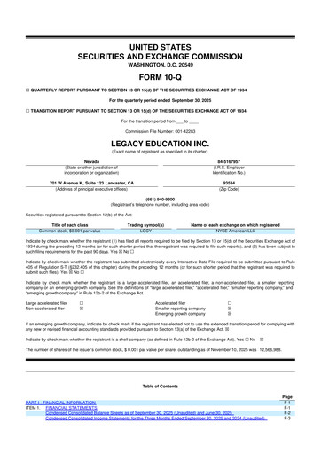 Miniature Legacy Education 10-Q Rapport trimestriel 2026 