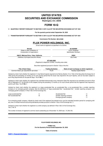 Thumbnail Flux Power 10-Q Quarterly Report FY2026 