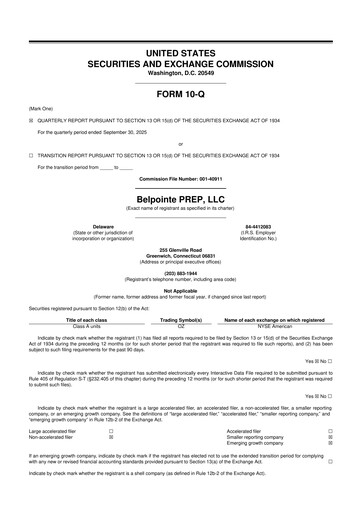 Thumbnail Belpointe PREP, LLC 10-Q Quarterly Report FY2025 