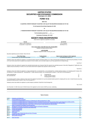 Thumbnail Society Pass 10-Q Quarterly Report FY2025 