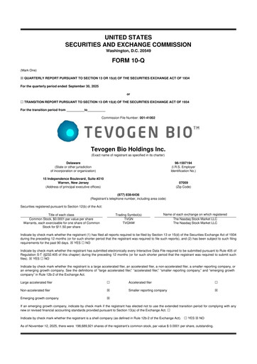 Thumbnail Tevogen Bio 10-Q Quarterly Report FY 