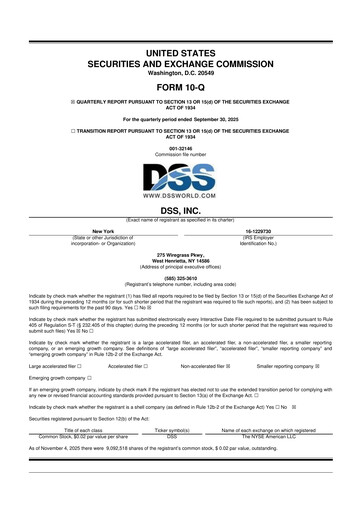 Vorschaubild DSS, Inc. (Document Security Systems) 10-Q Quartalsbericht 2025 