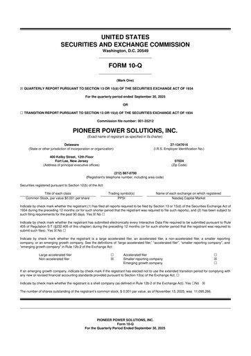 Thumbnail Pioneer Power Solutions 10-Q Quarterly Report FY2025 
