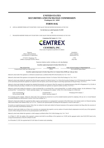 Thumbnail Cemtrex 10-K Annual Report 2025