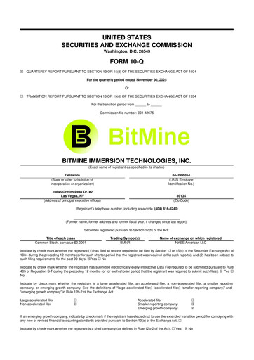 Thumbnail Bitmine Immersion Technologies 10-Q Quarterly Report FY2026 