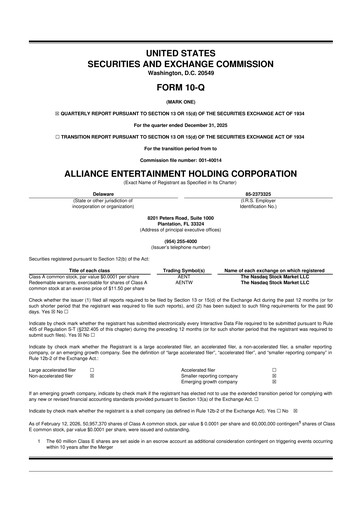 Vorschaubild Alliance Entertainment 10-Q Quartalsbericht 2026 