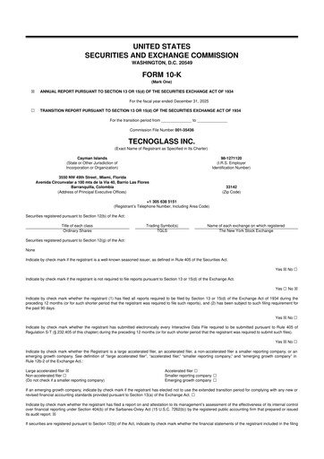 Thumbnail Tecnoglass 10-K Annual Report 2025