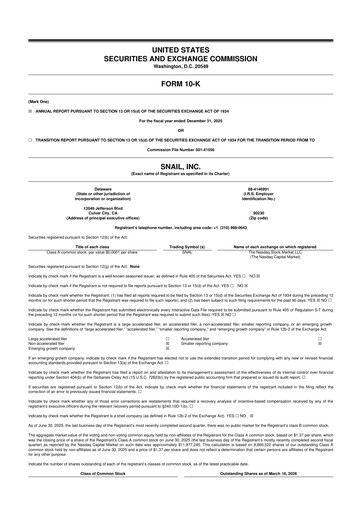 Vorschaubild Snail Inc 10-K Jahresbericht 2025