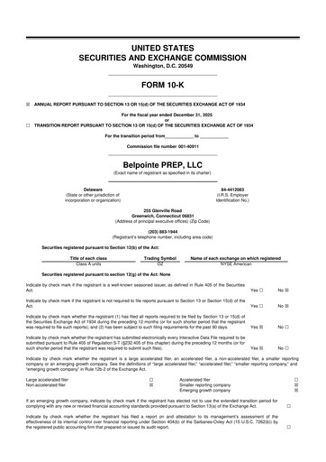 Thumbnail Belpointe PREP, LLC 10-K Annual Report 2025