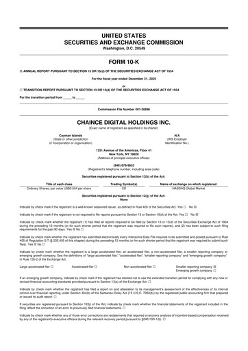 Vorschaubild Chaince Digital Holdings 10-K Jahresbericht 2025