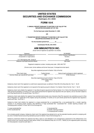 Vorschaubild AIM ImmunoTech
 10-K Jahresbericht 2025