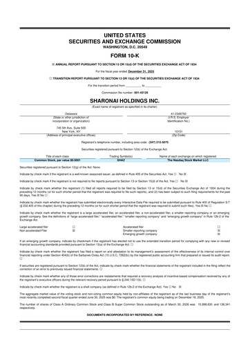 Miniature SharonAI Holdings 10-K Rapport annuel 2025