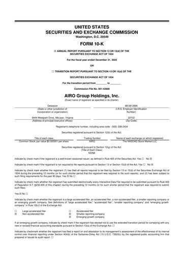 Vorschaubild AIRO Group Holdings 10-K Jahresbericht 2025