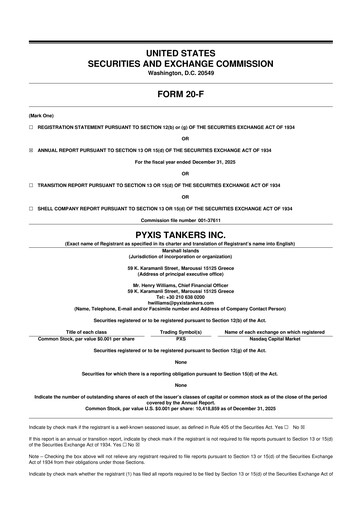 Vorschaubild Pyxis Tankers 20-F Jahresbericht 2025