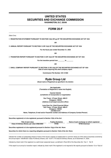 Thumbnail Ryde Group 20-F Annual Report 2025