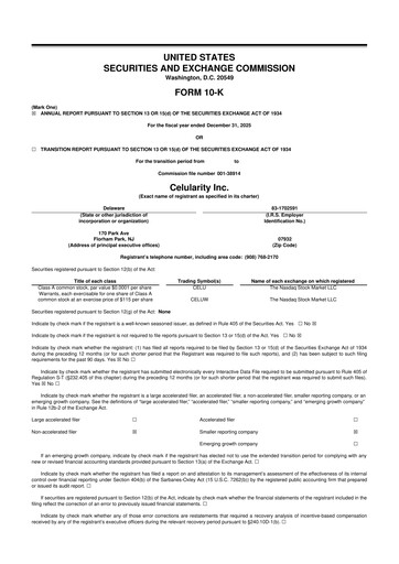 Thumbnail Celularity 10-K Annual Report 