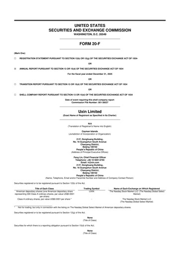 Thumbnail Uxin Limited 20-F Annual Report 2025