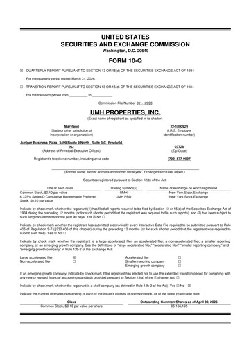 Thumbnail UMH Properties 10-Q Quarterly Report FY2026 