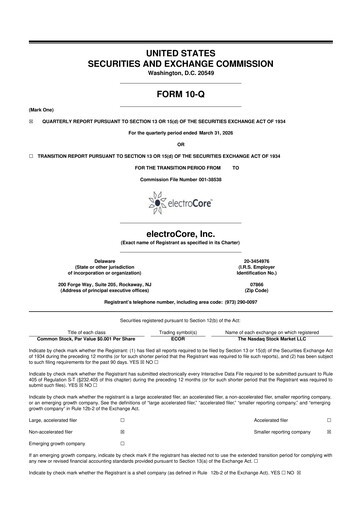 Thumbnail electroCore 10-Q Quarterly Report FY 