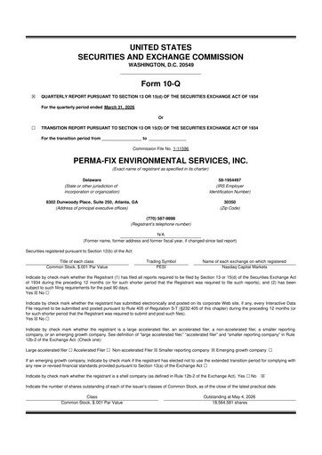 Vorschaubild Perma-Fix Environmental Services 10-Q Quartalsbericht 2026 